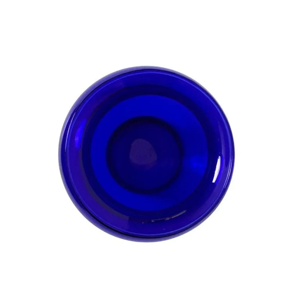 Cobalt Blue Glass Vase With Rounded Design For Home Decor